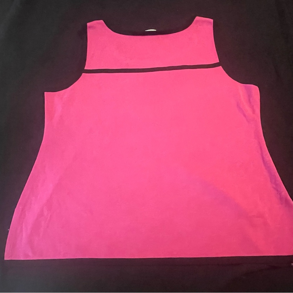 Misook women’s pink tank top black trim vintage size XL - Picture 8 of 8